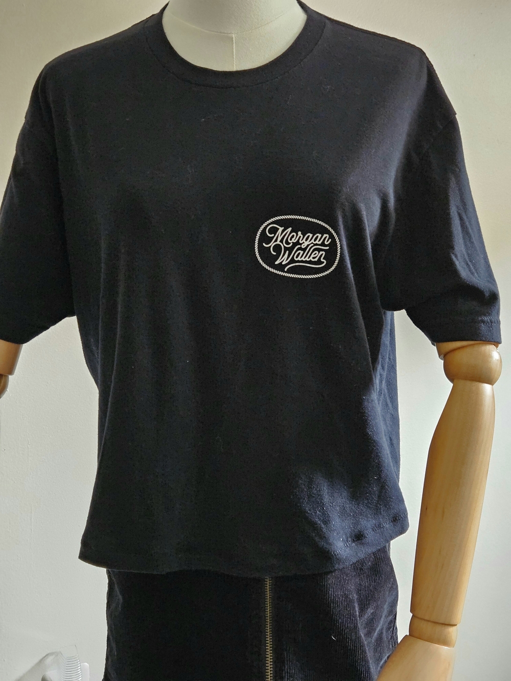 Next Level Apparel Black Morgan Wallen Logo Short Sleeve Tee. Size L
